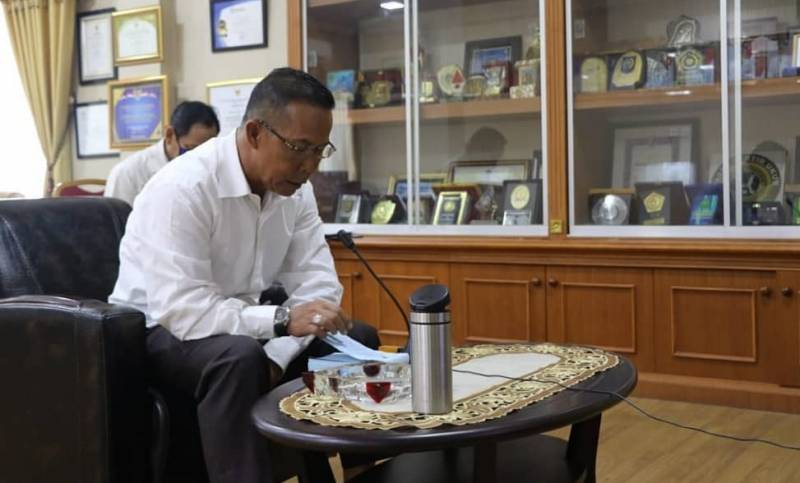 Bupati Mengikuti Rapat BAWASLU Kabupaten Tana Tidung Secara Virtual 